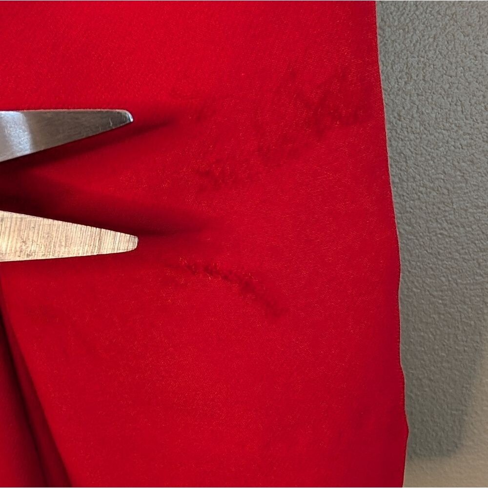 MILLY ruby red Claire Puff Sleeve cocktail sheath dress size 8 boatneck flaw - Picture 6 of 8